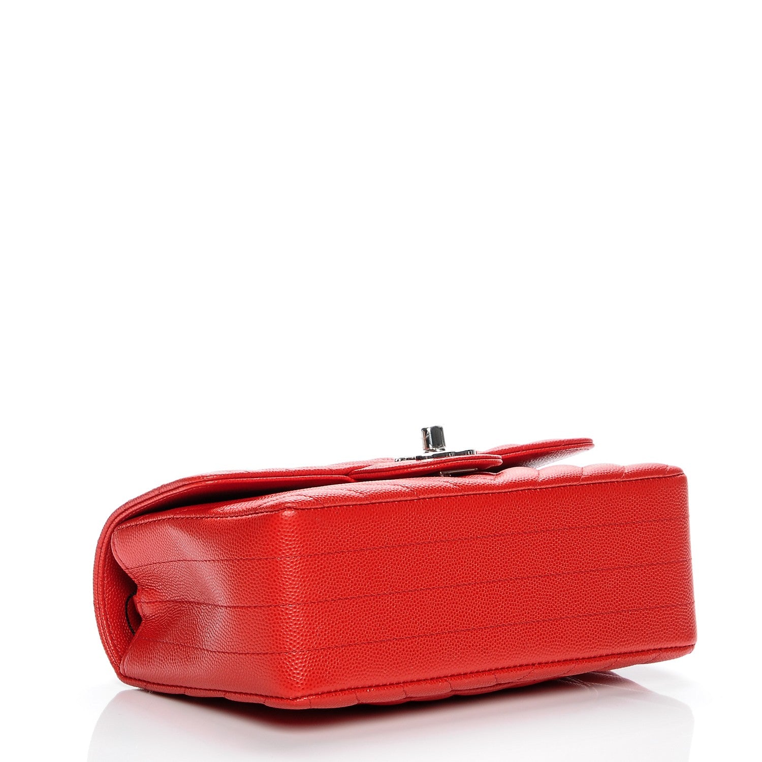 Chanel Caviar Chevron Quilted Mini Rectangular Flap Red 4 of 8