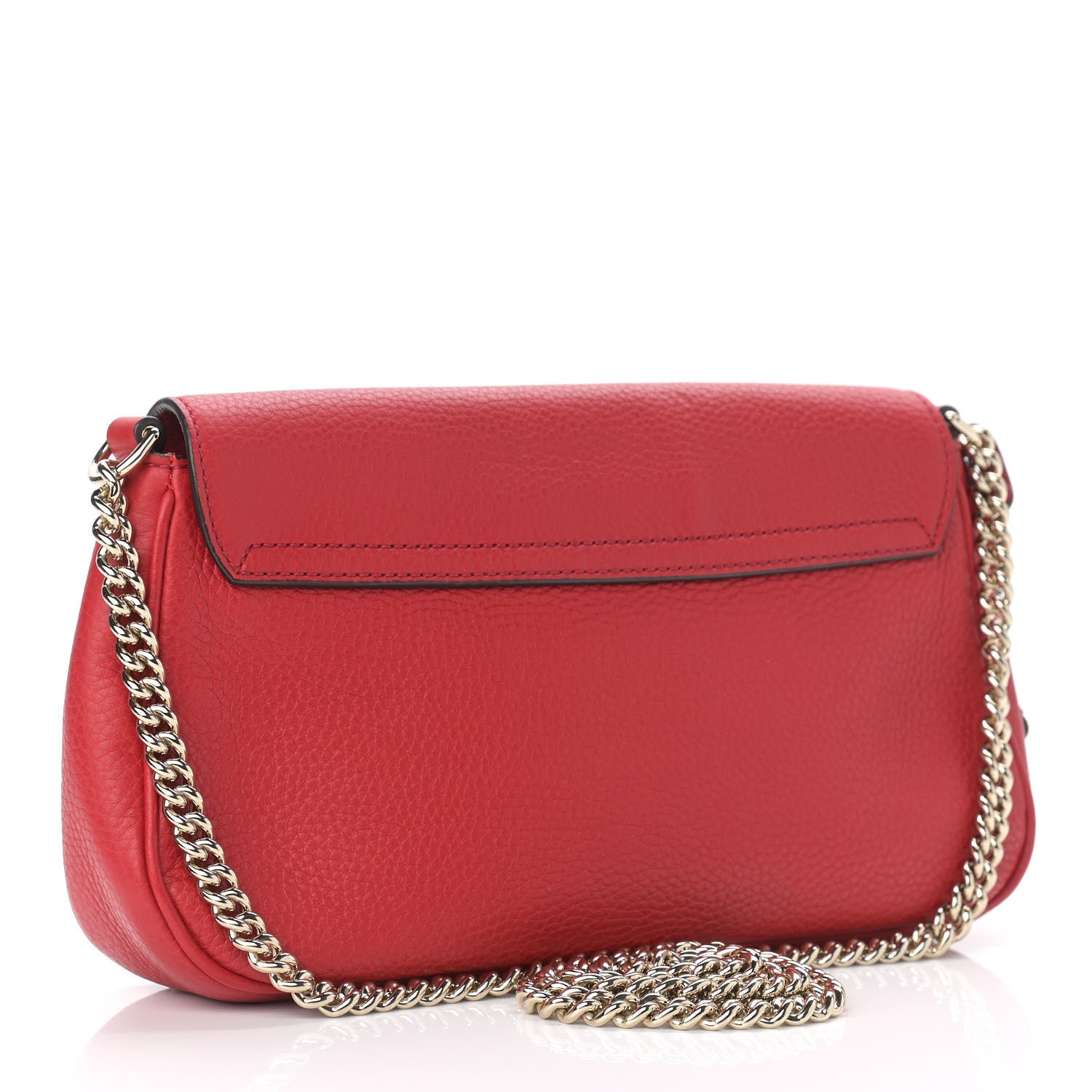 Gucci Pebbled Calfskin Medium Soho Flap Crossbody Tabasco Red 2 of 11