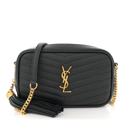 Saint Laurent Grain De Poudre Matelasse Monogram Mini Lou Camera Bag Black 1 of 10
