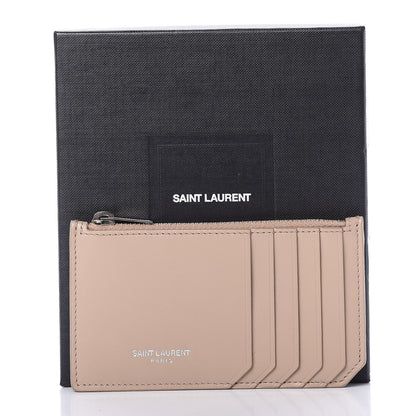 Saint Laurent Calfskin 5 Fragments Zip Pouch Card Holder Nude 6 of 6