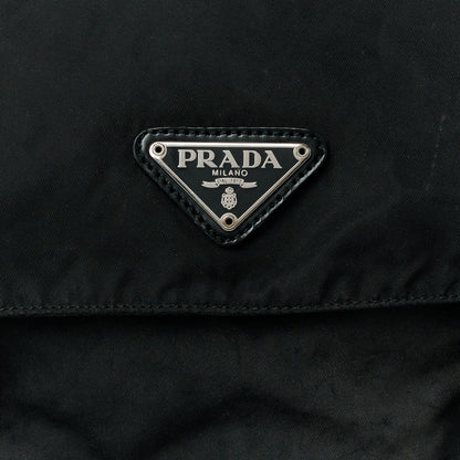 Prada Nylon Soft Calfskin Vela Messenger Bag Black 7 of 9