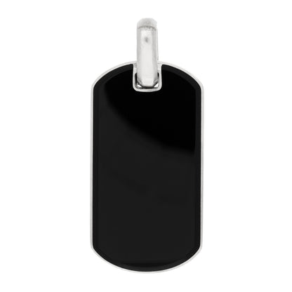 David Yurman Sterling Silver Black Onyx Exotic Stone Dog Tag Pendant 1 of 4