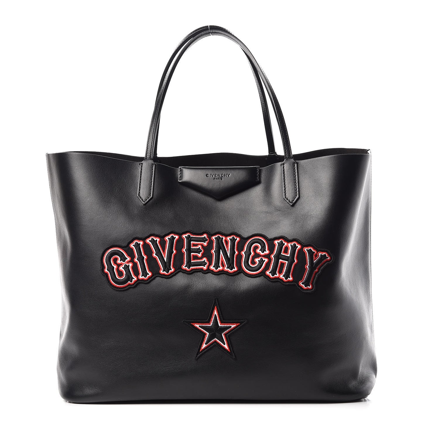 Calfskin Gothic Large Antigona Tote Black