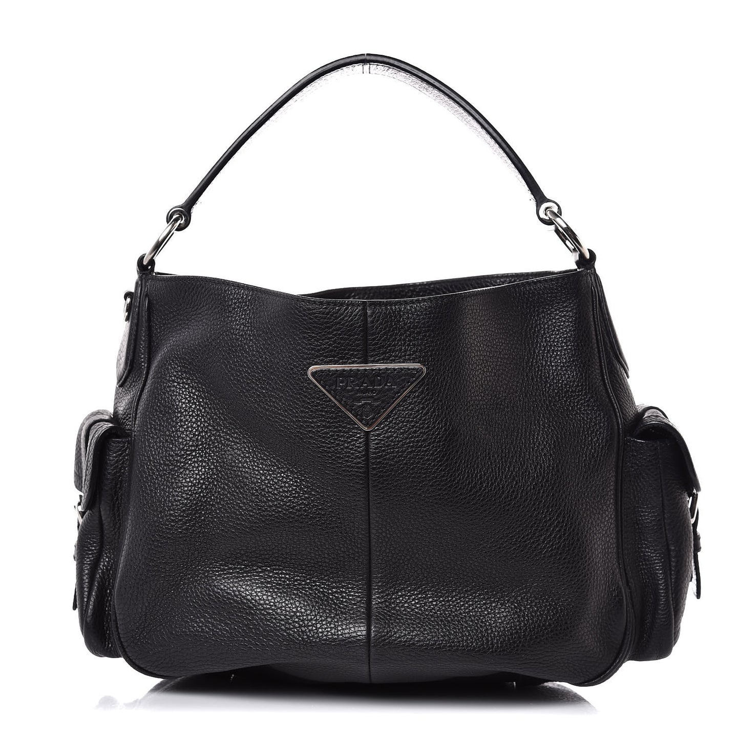 Vitello Daino Side Pocket Tote Black
