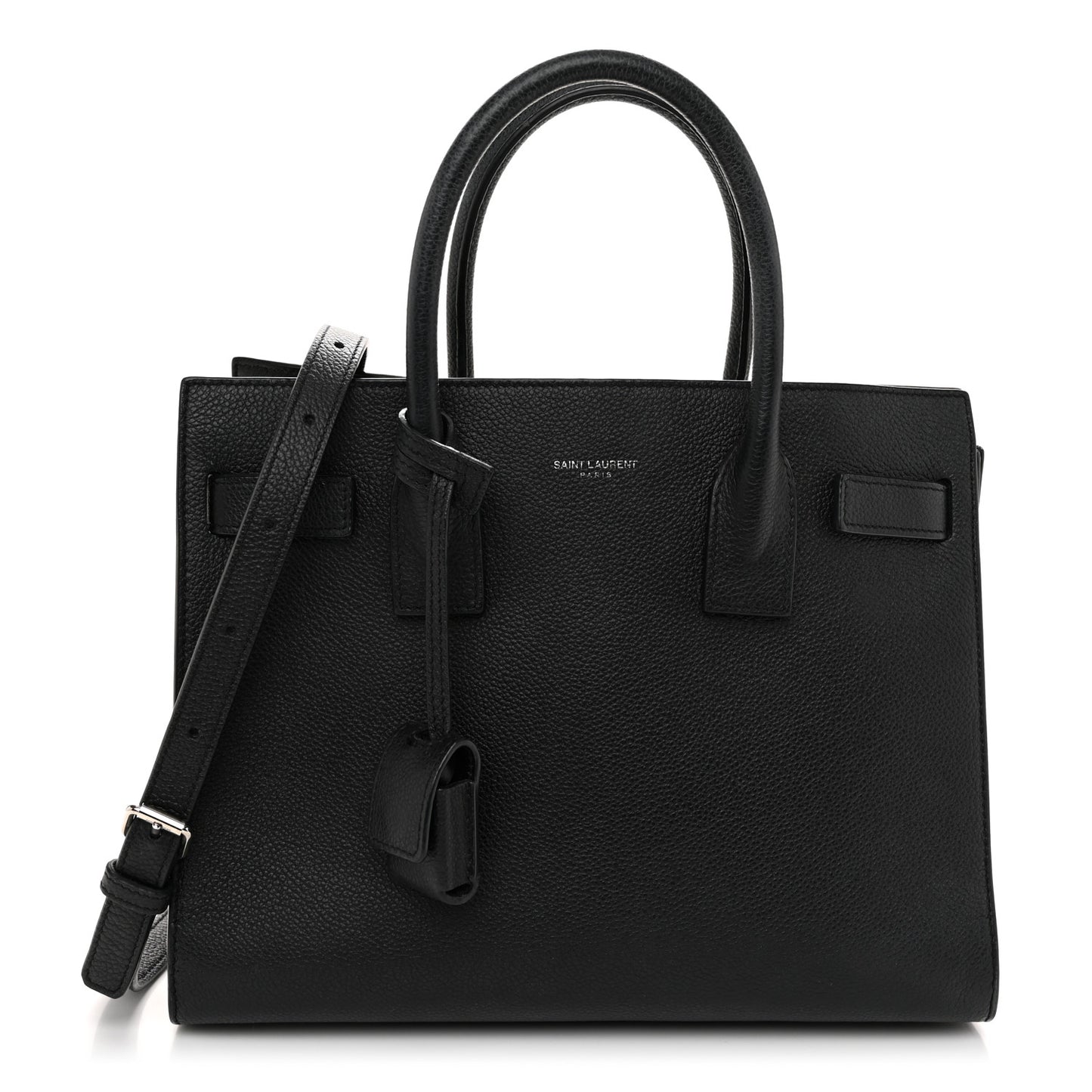 Grained Calfskin Baby Sac De Jour Black