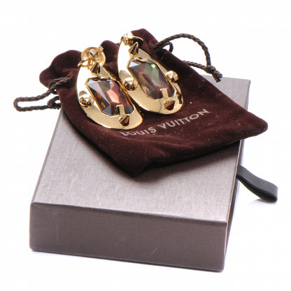 Louis Vuitton Swarovski Element Teardrop Earrings Gold 2 of 5