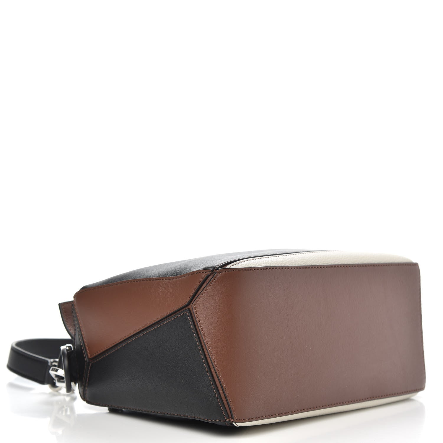 Loewe Calfskin Small Puzzle Bag Brunette Soft White Black 4 of 11