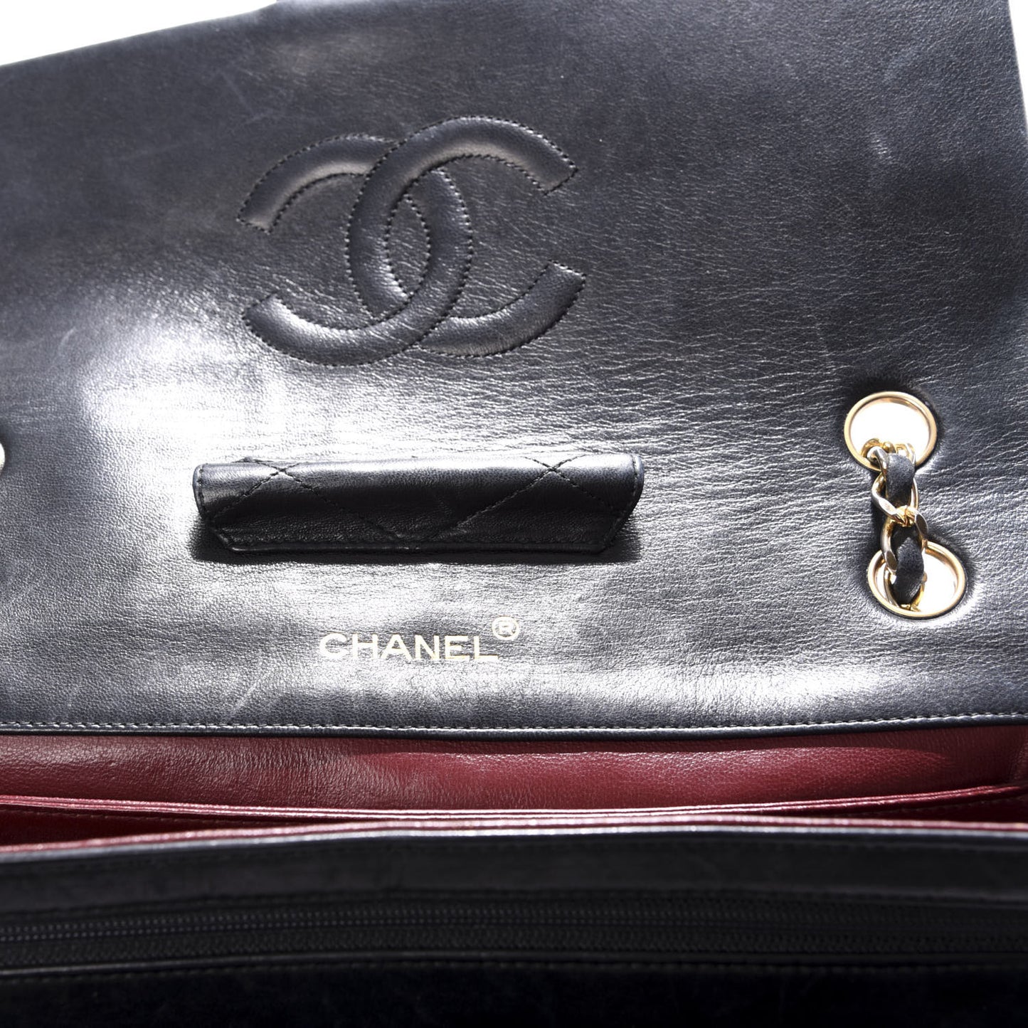 Lambskin Quilted Medium Single Flap Black
