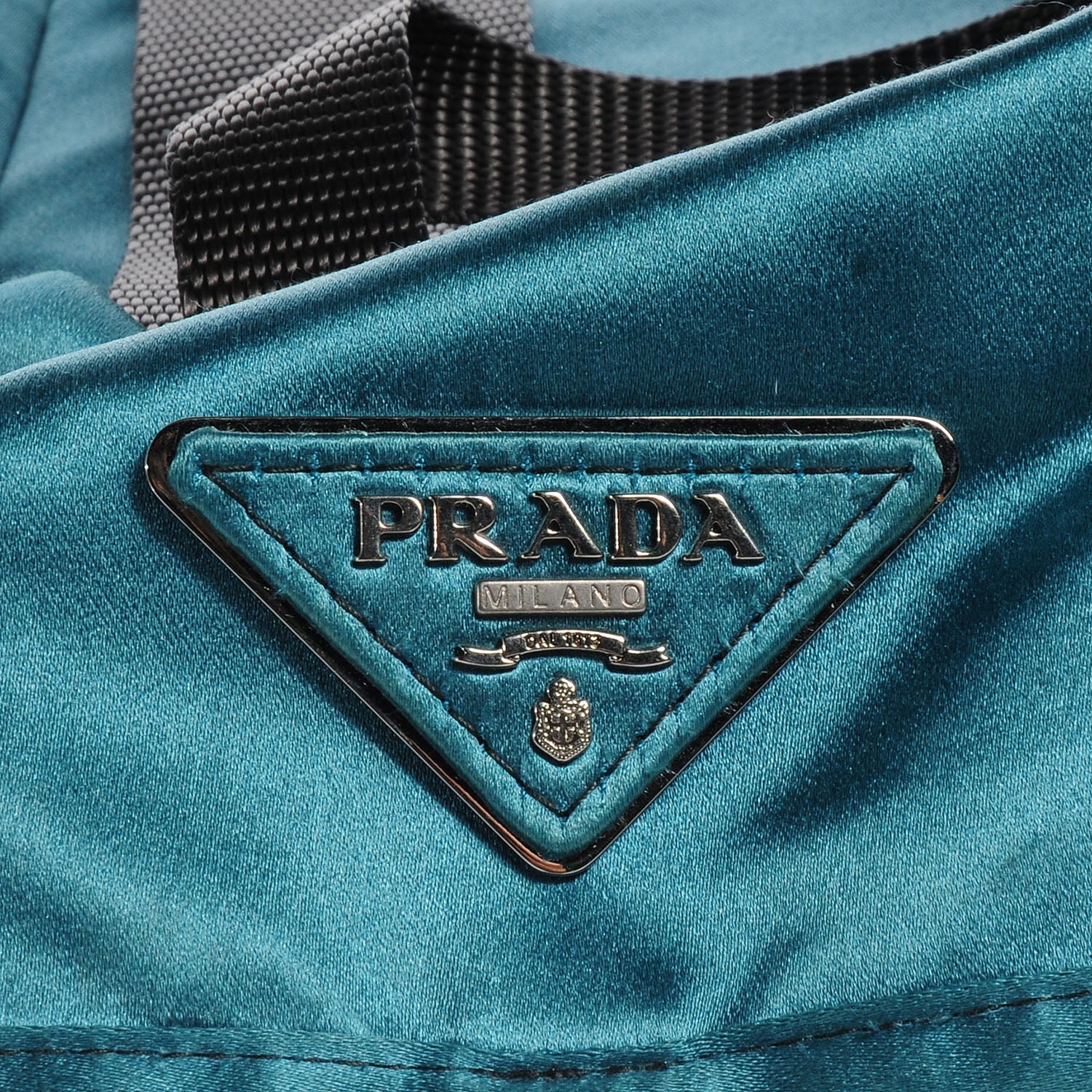 Prada Satin Small Single Buckle Backpack Turchese 8 of 10