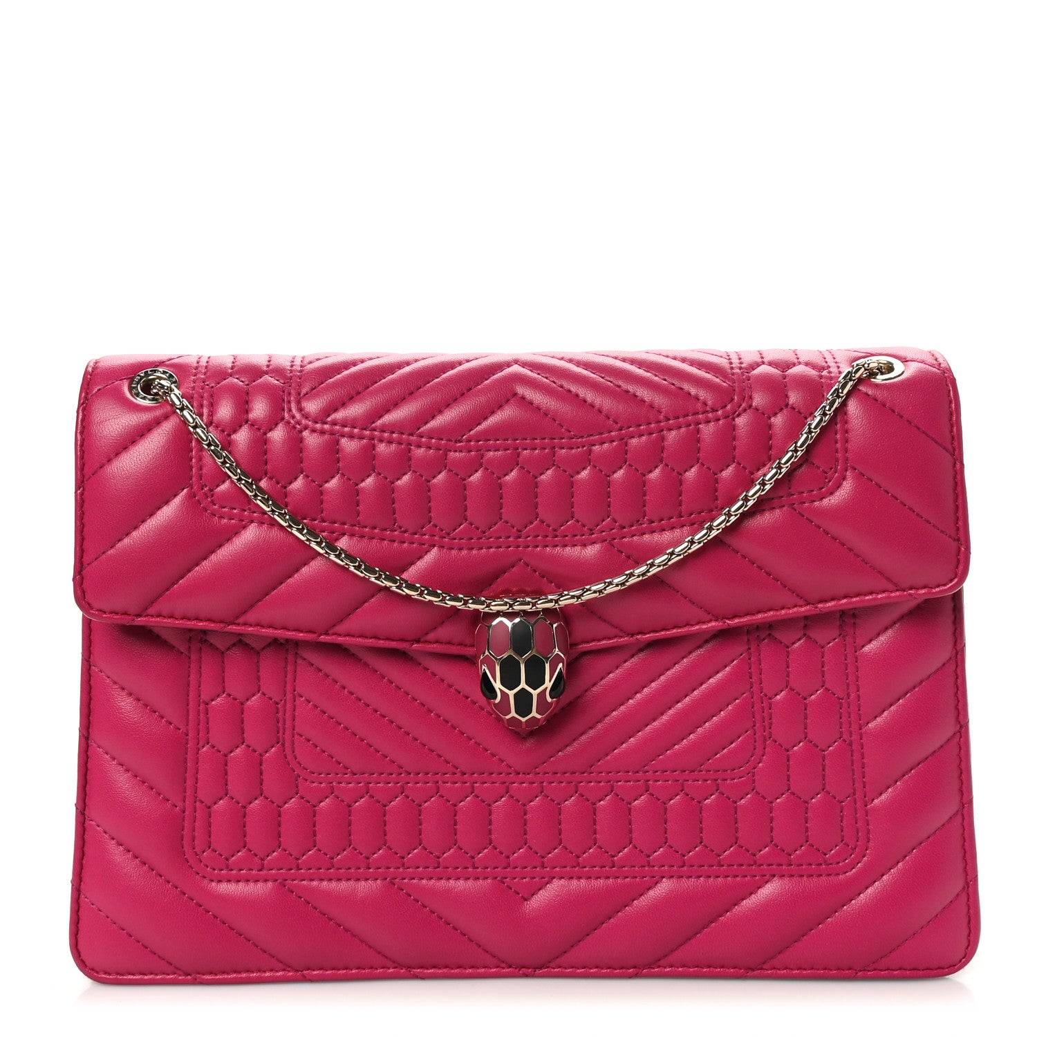 Bulgari Nappa Quilted Serpenti Forever Shoulder Bag  Plum 1 of 10