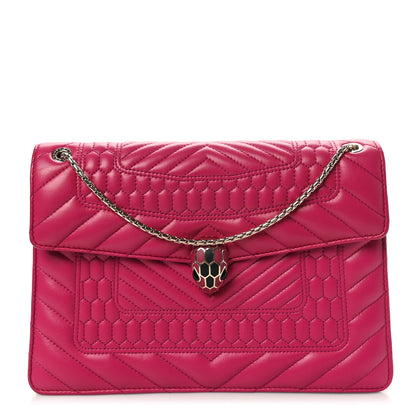 Bulgari Nappa Quilted Serpenti Forever Shoulder Bag  Plum 1 of 10