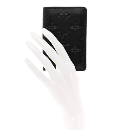 Louis Vuitton Calfskin Monogram Shadow Pocket Organizer Black 6 of 7