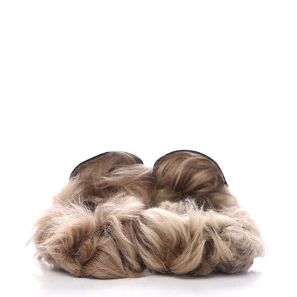 Gucci Goatskin Fur Bee Star Embroidered Womens Princetown Slippers 37.5 Black 7 of 10