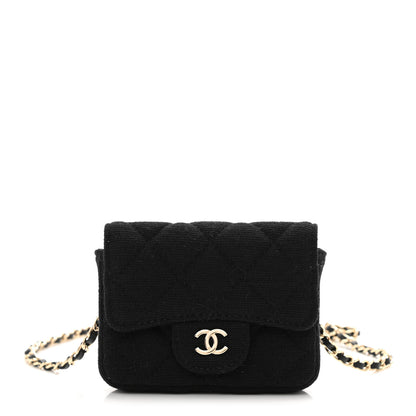 Chanel Jersey Quilted Flap Chain Waist Bag Black 1 of 9