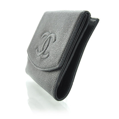 Chanel Caviar Compact CC Bi-Fold Wallet Black 4 of 9