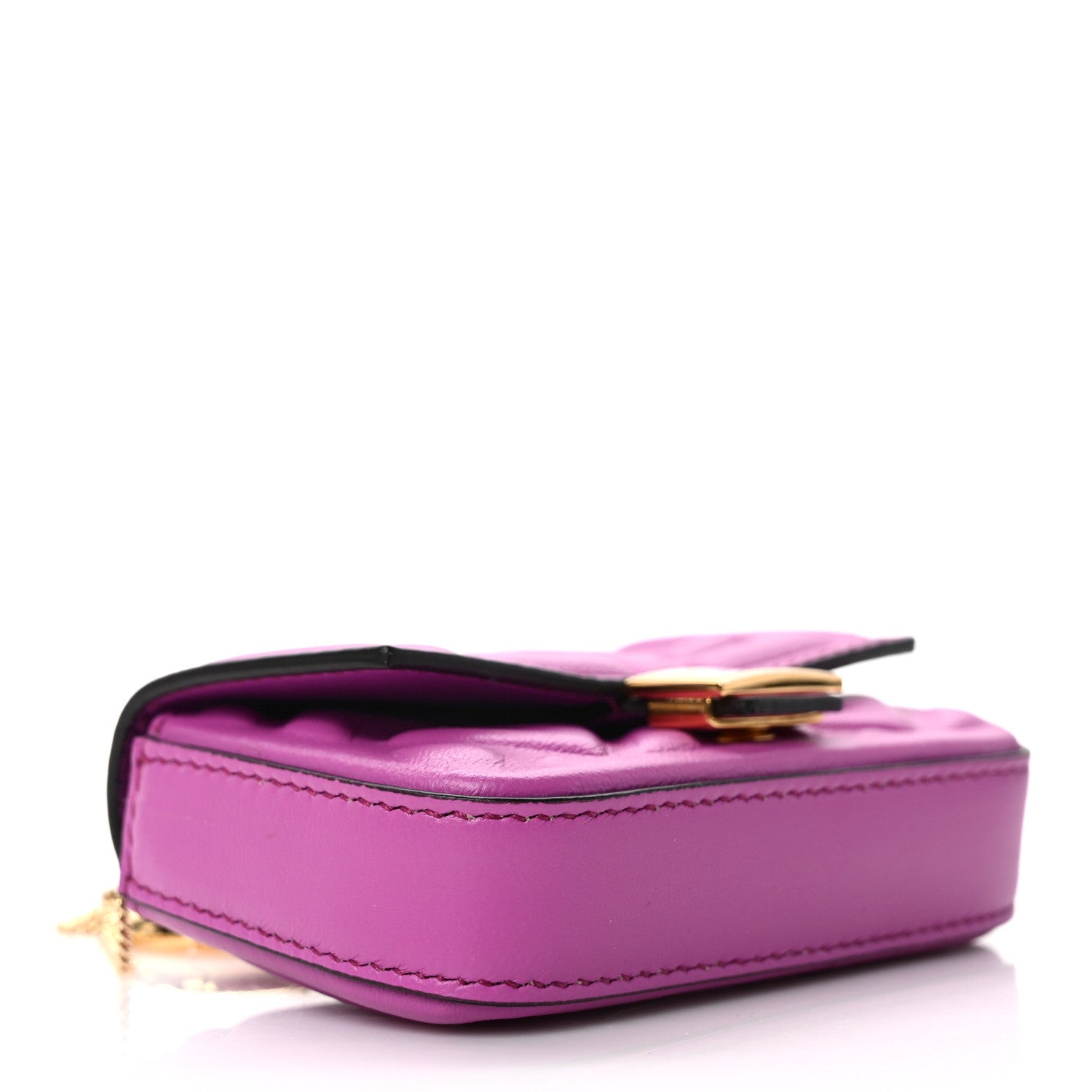 Fendi Nappa Matisse FF Embossed Nano Baguette Charm Bouganville 4 of 9