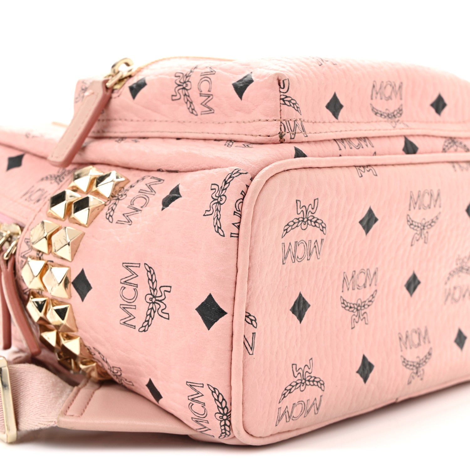 MCM Visetos Outline Stud Mini Stark Backpack Soft Pink 9 of 13
