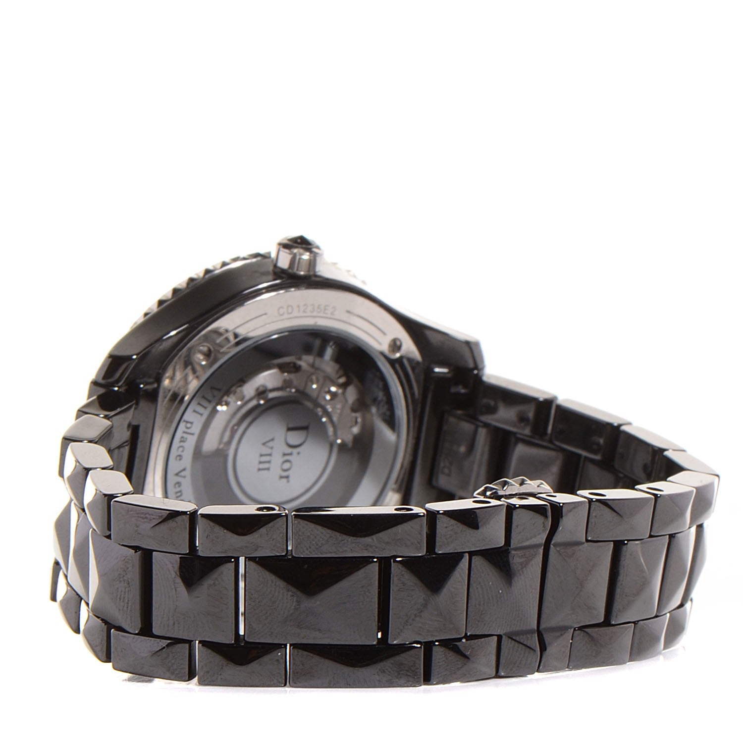 Christian Dior Stainless Steel Ceramic Diamond 33mm Dior VIII Automatic Watch Black 3 of 7