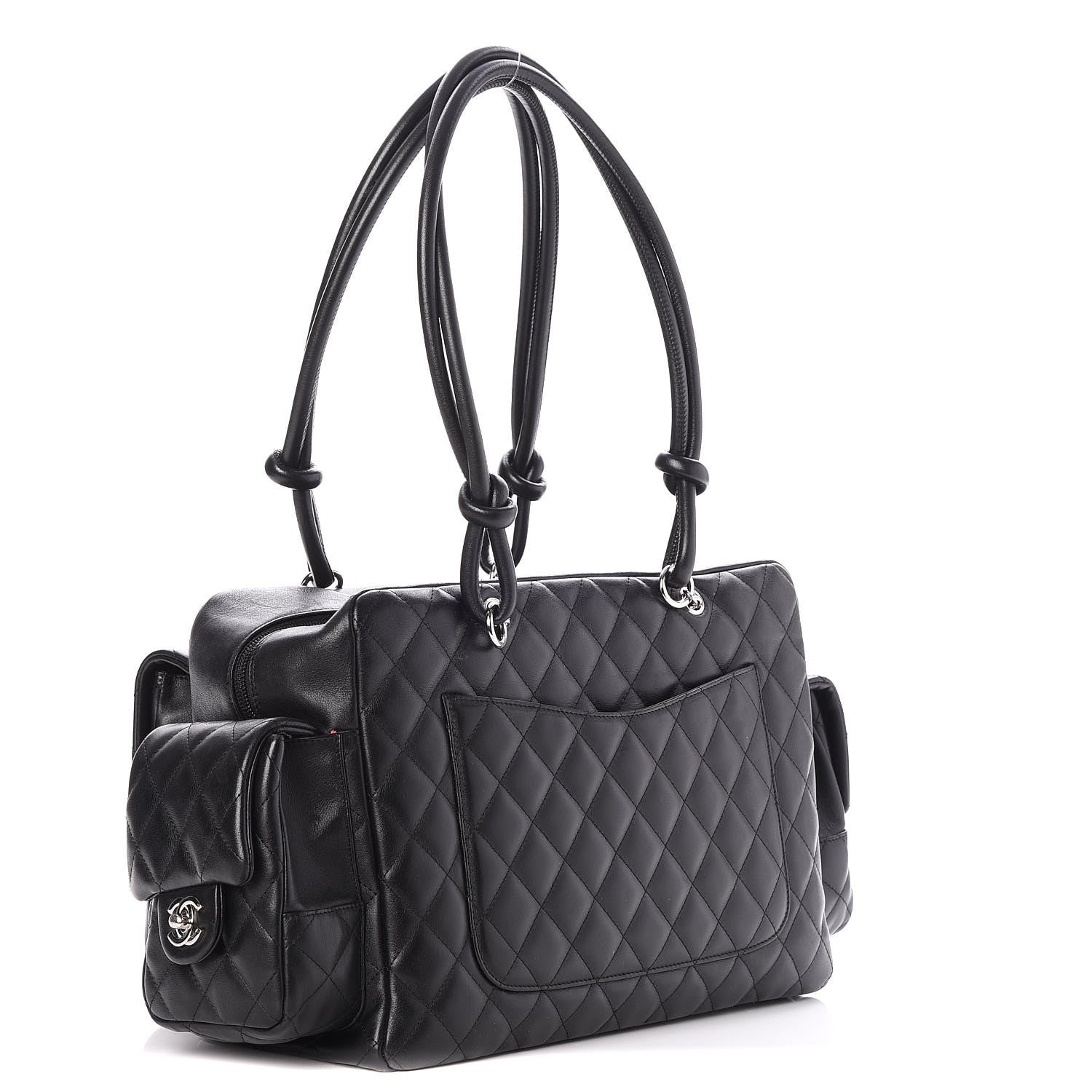 Chanel Calfskin Quilted Large Cambon Multipocket Reporter Black 3 of 7