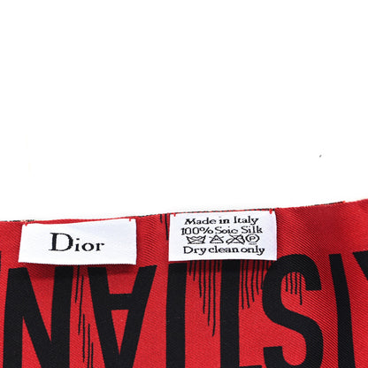 Christian Dior Silk Toile De Jouy Mitzah Scarf Red 3 of 3