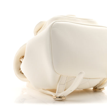 Chanel Lambskin Quilted Small Duma Drawstring Backpack White 9 of 10