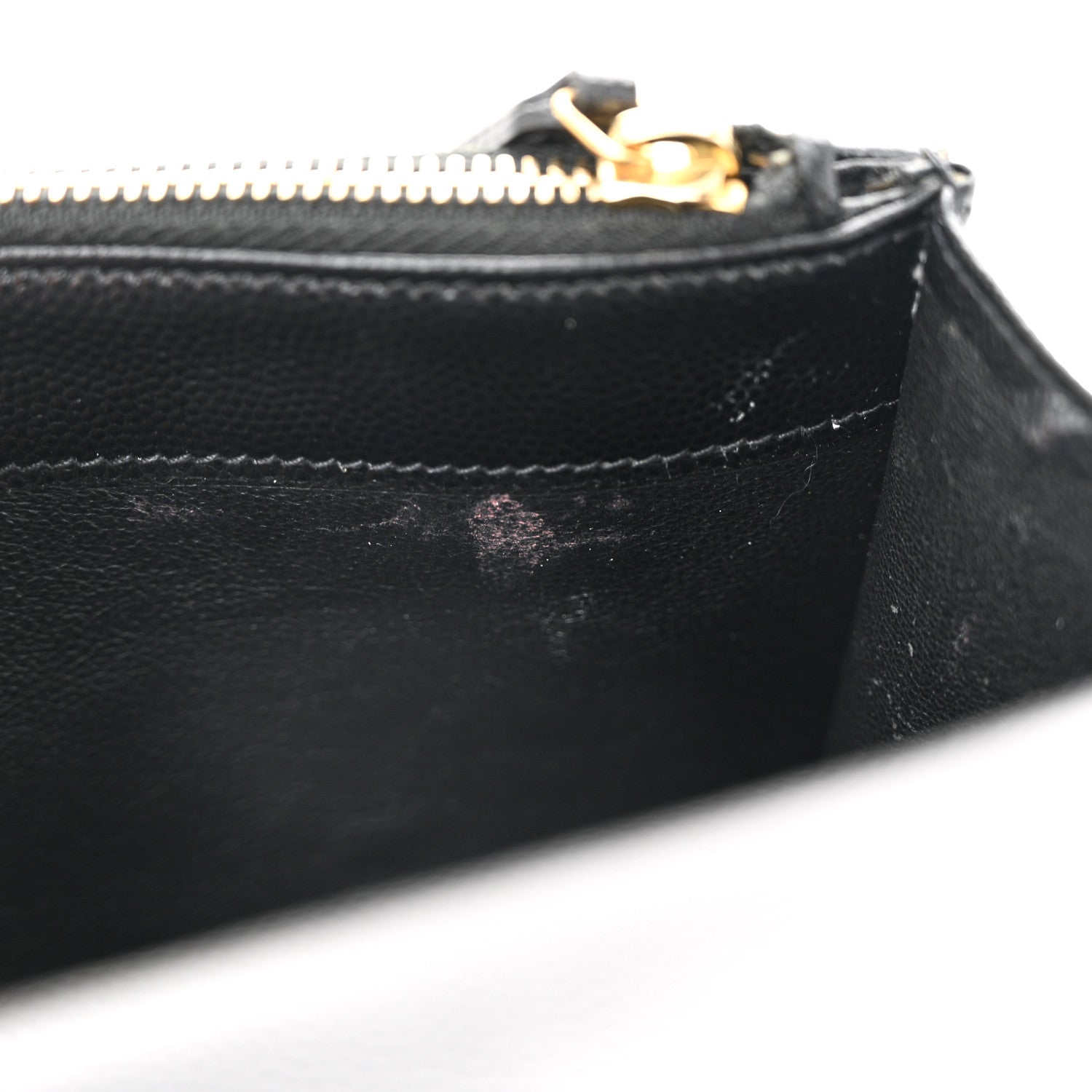Saint Laurent Grain De Poudre Matelasse Chevron Monogram Envelope Chain Wallet Black 11 of 11