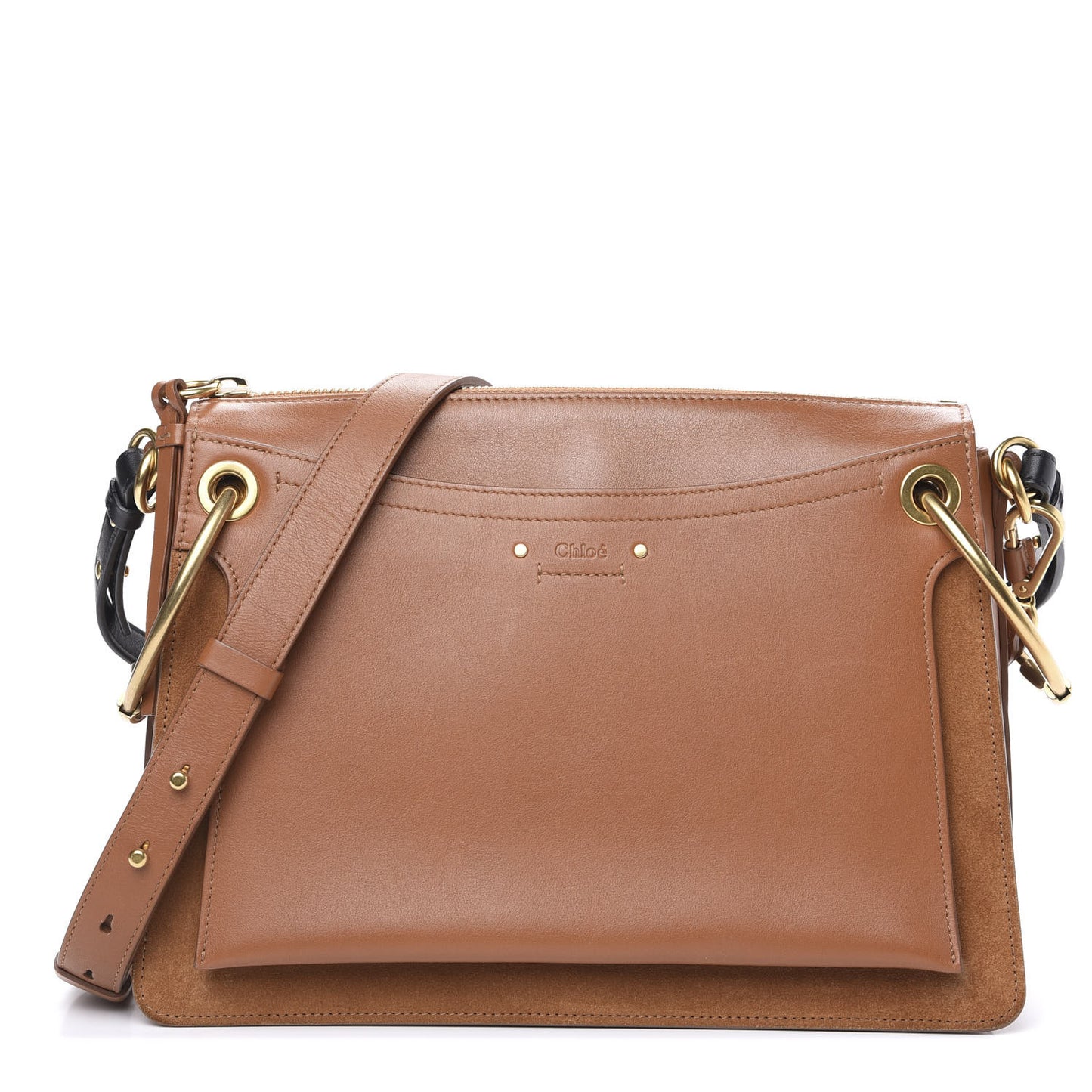 Calfskin Suede Medium Roy Bag Nut