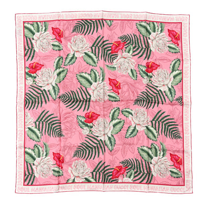 Gucci Silk Twill Dream Hawaiian Square Scarf Roseate 1 of 4