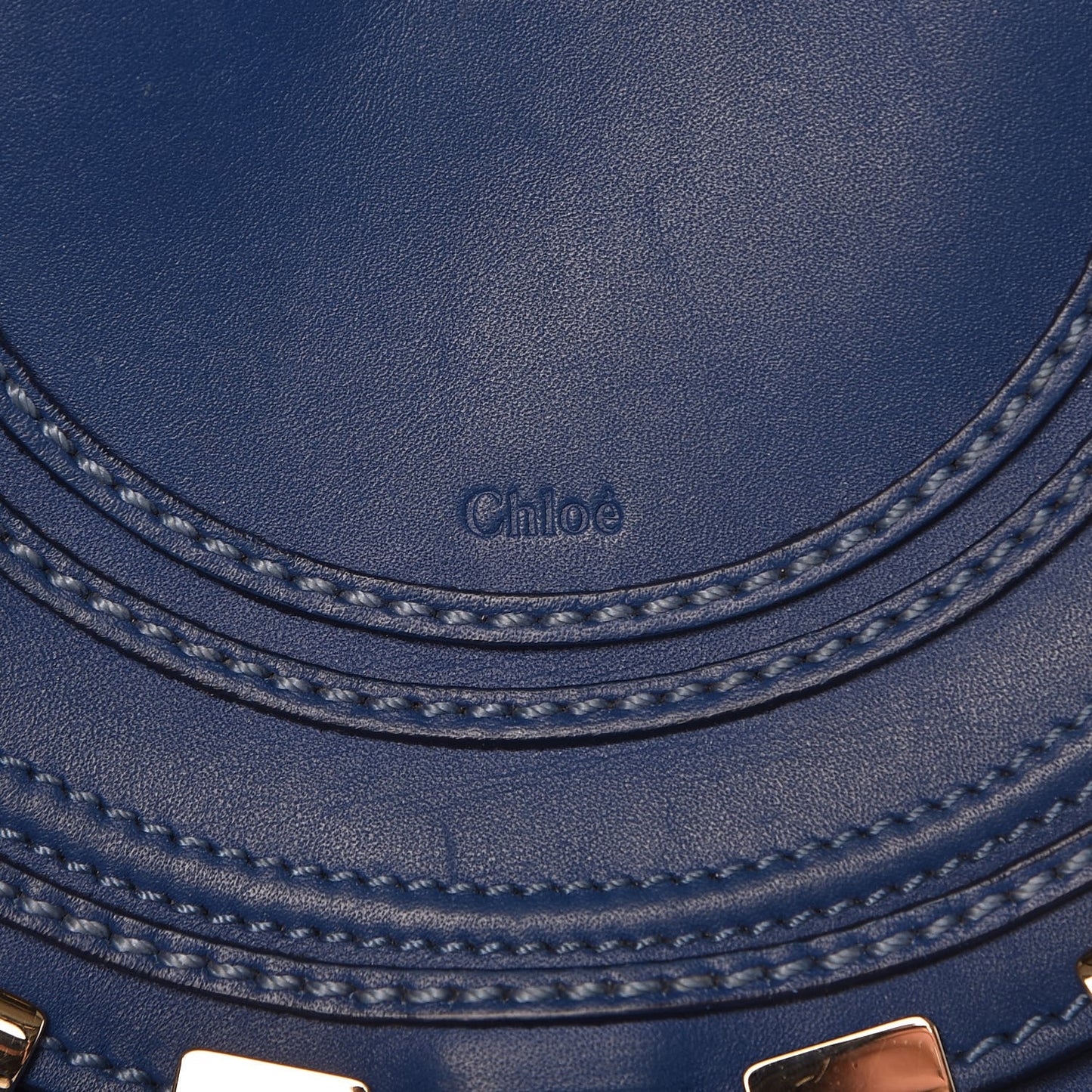 Calfskin Mini Marcie Metal Bar Trim Crossbody Bag Sea Water