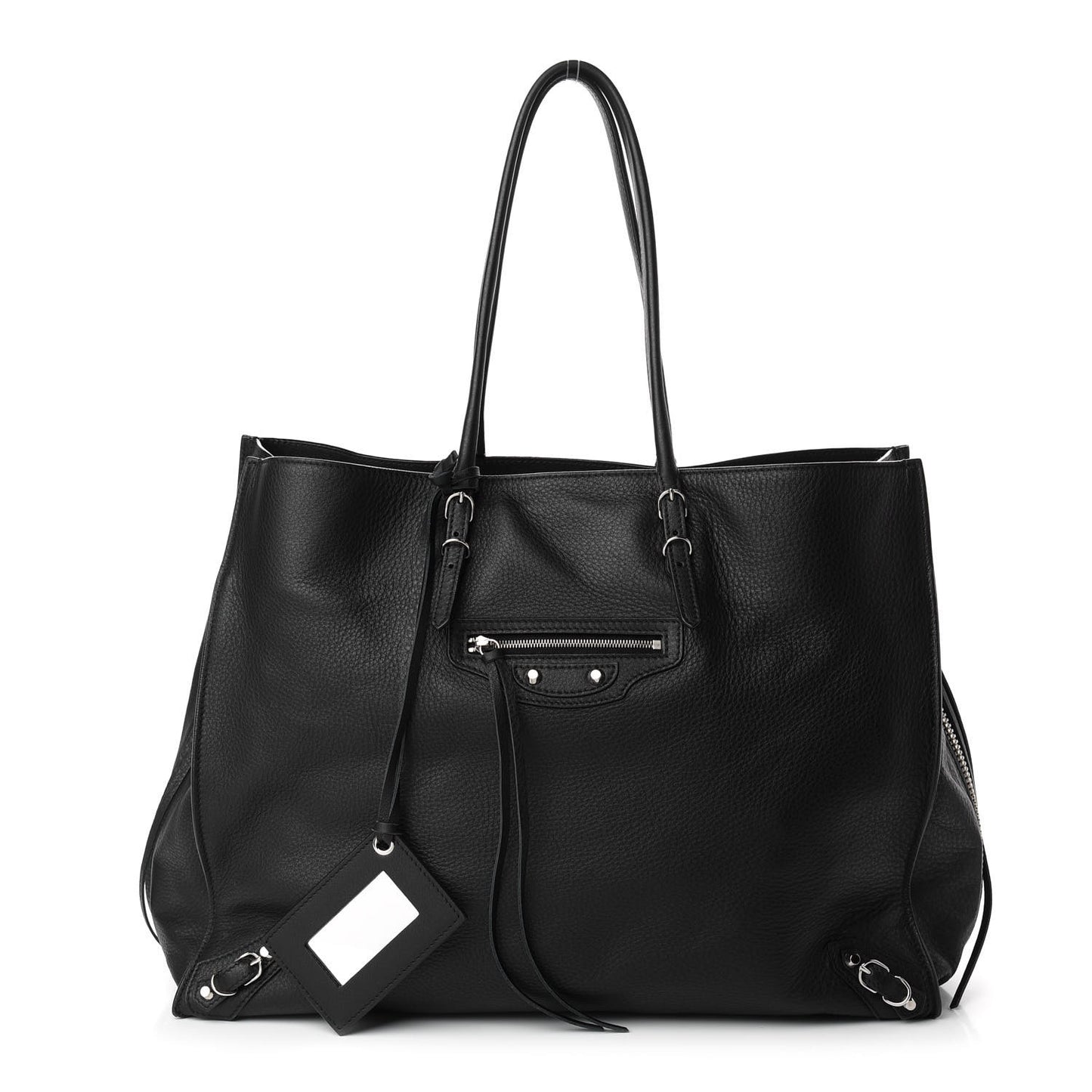 Supple Calfskin Papier A4 Zip Around Tote Black