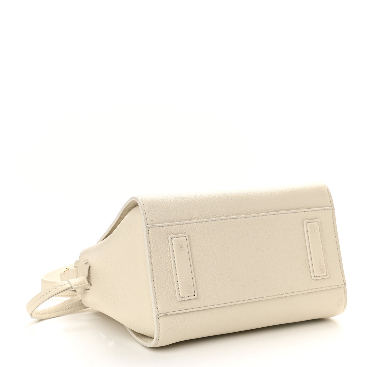 Grained Calfskin Small Padlock Top Handle Chalk