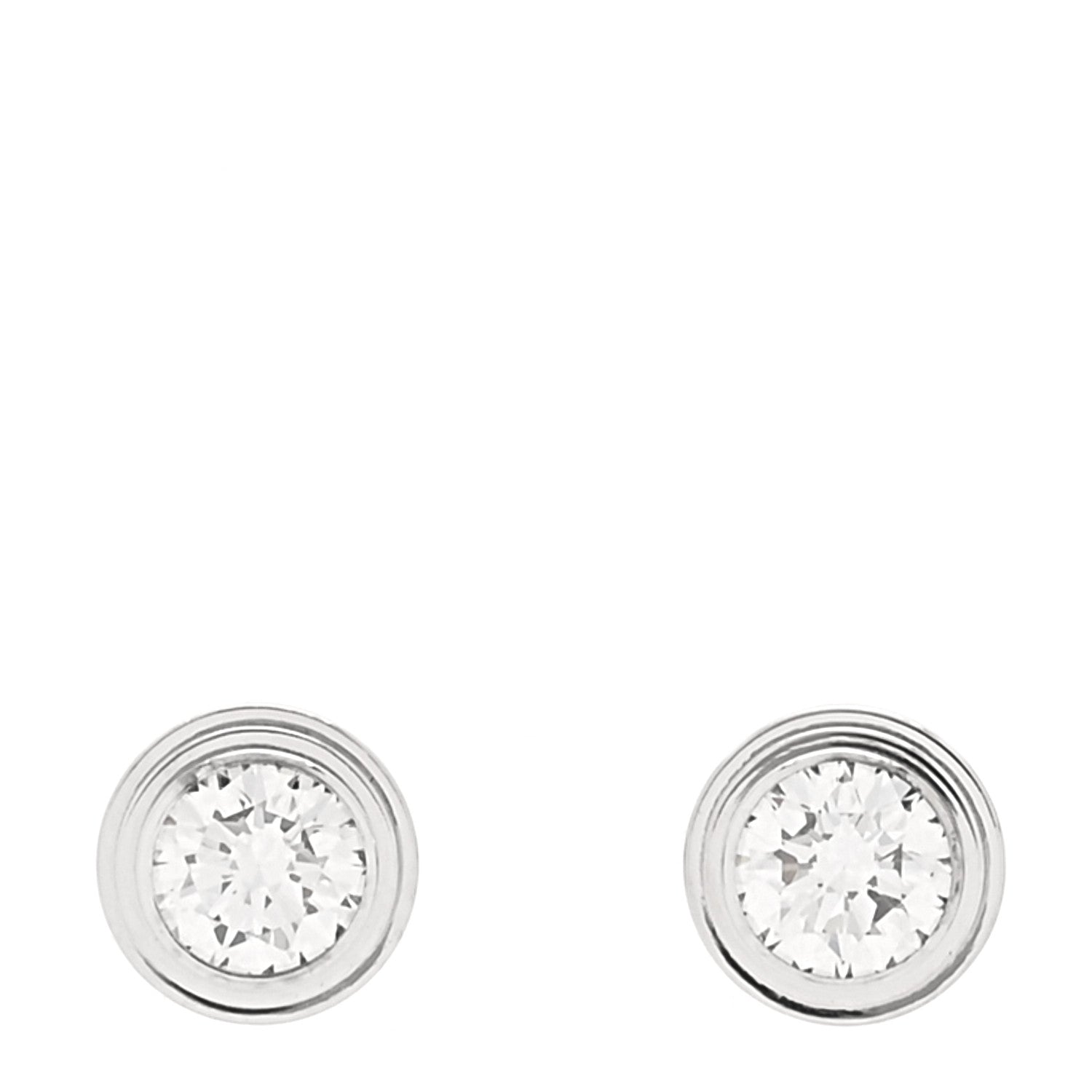 Cartier 18K White Gold Diamond MM D'Amour Earrings 1 of 5
