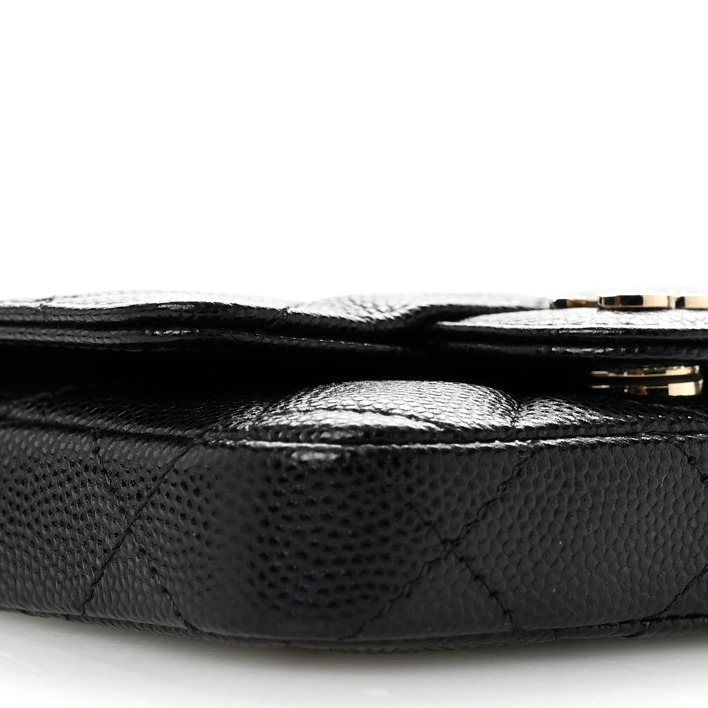 Caviar Quilted Mini Chain Belt Bag Black