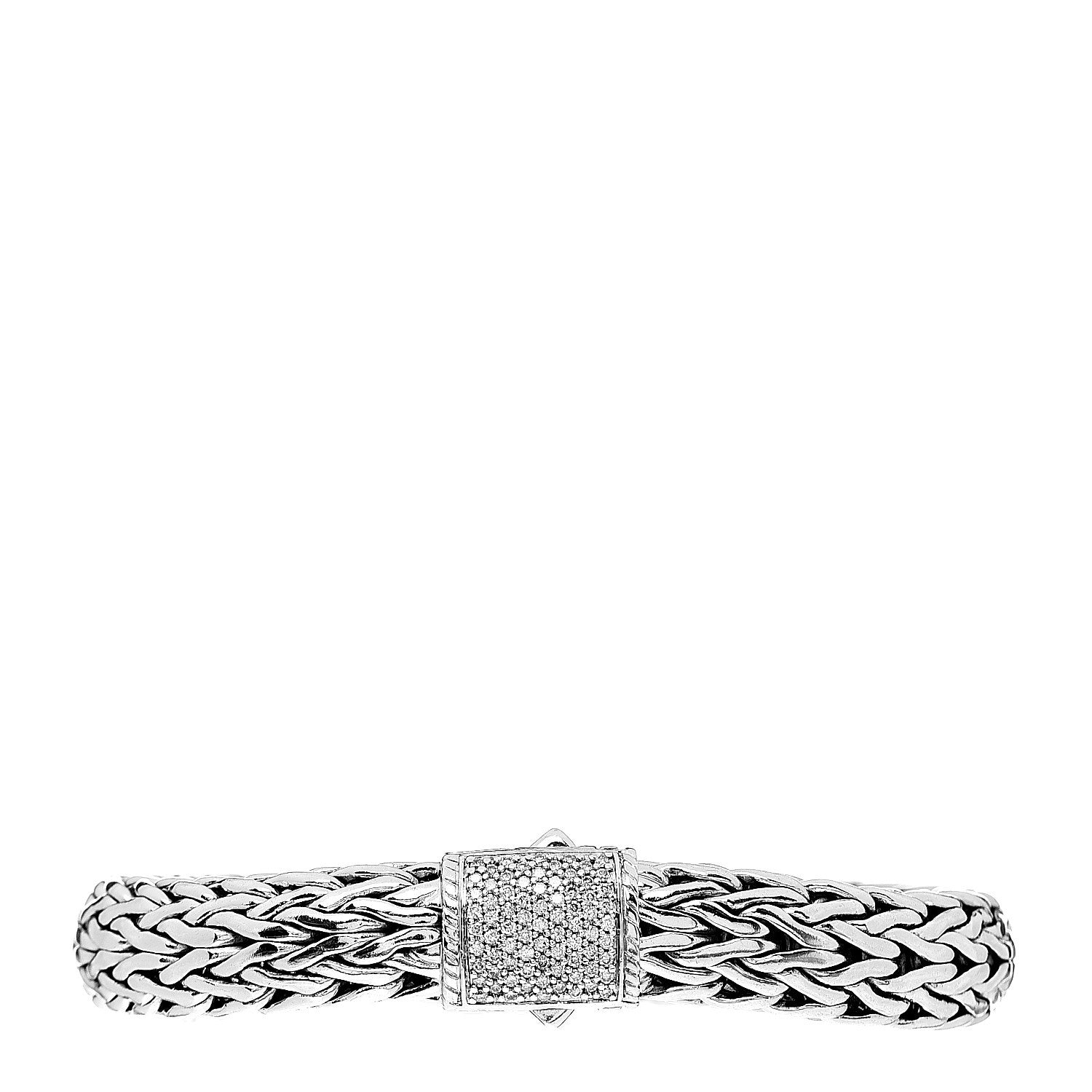 John Hardy Sterling Silver Diamond 11mm Classic Chain Bracelet 1 of 4