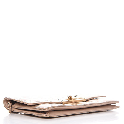 Chanel Patent Quilted Golden Class Wallet on Chain WOC Light Beige 4 of 9