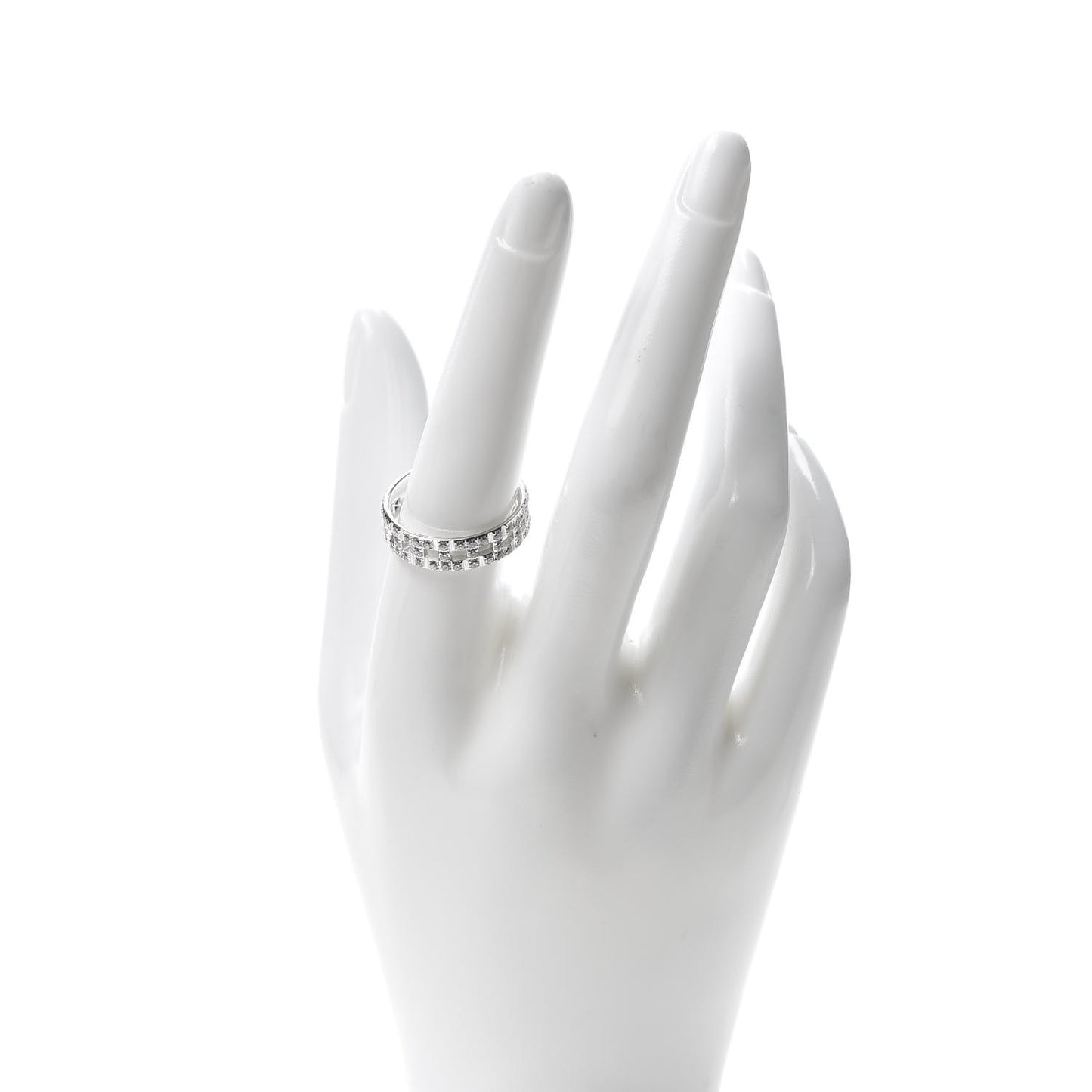 18K White Gold Diamond T True Wide Ring 58 8.5