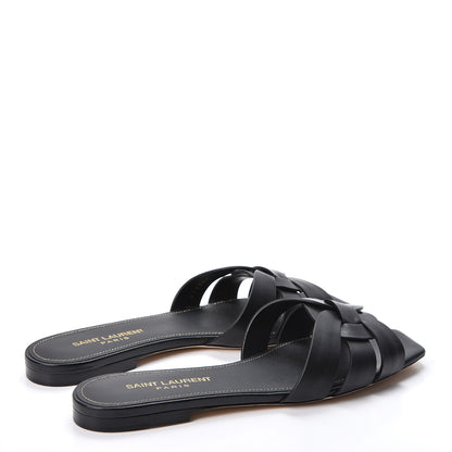 Saint Laurent Calfskin Nu Pied 05 Slide Sandals 37.5 Black 4 of 10