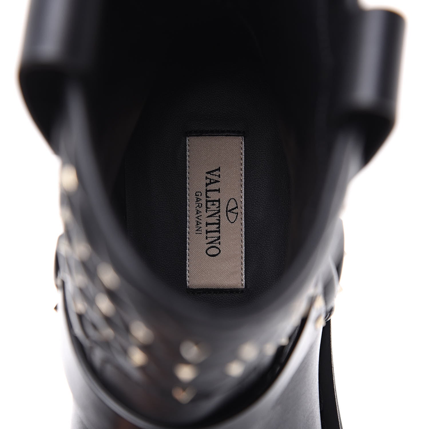 Valentino Garavani Calfskin Nappa Heart Rockstud Spike Biker Boots 38 Black 7 of 9