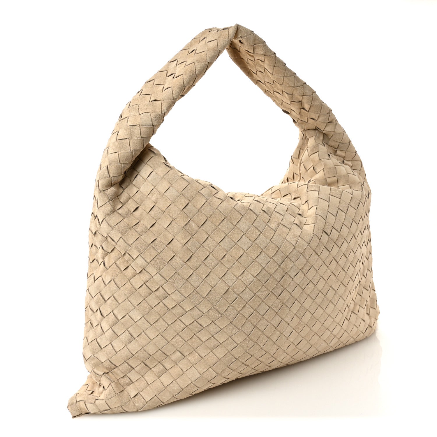 Bottega Veneta Suede Intrecciato Large Hop Ecru 3 of 10
