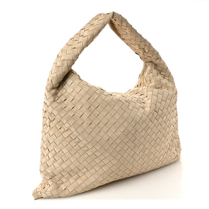 Bottega Veneta Suede Intrecciato Large Hop Ecru 3 of 10