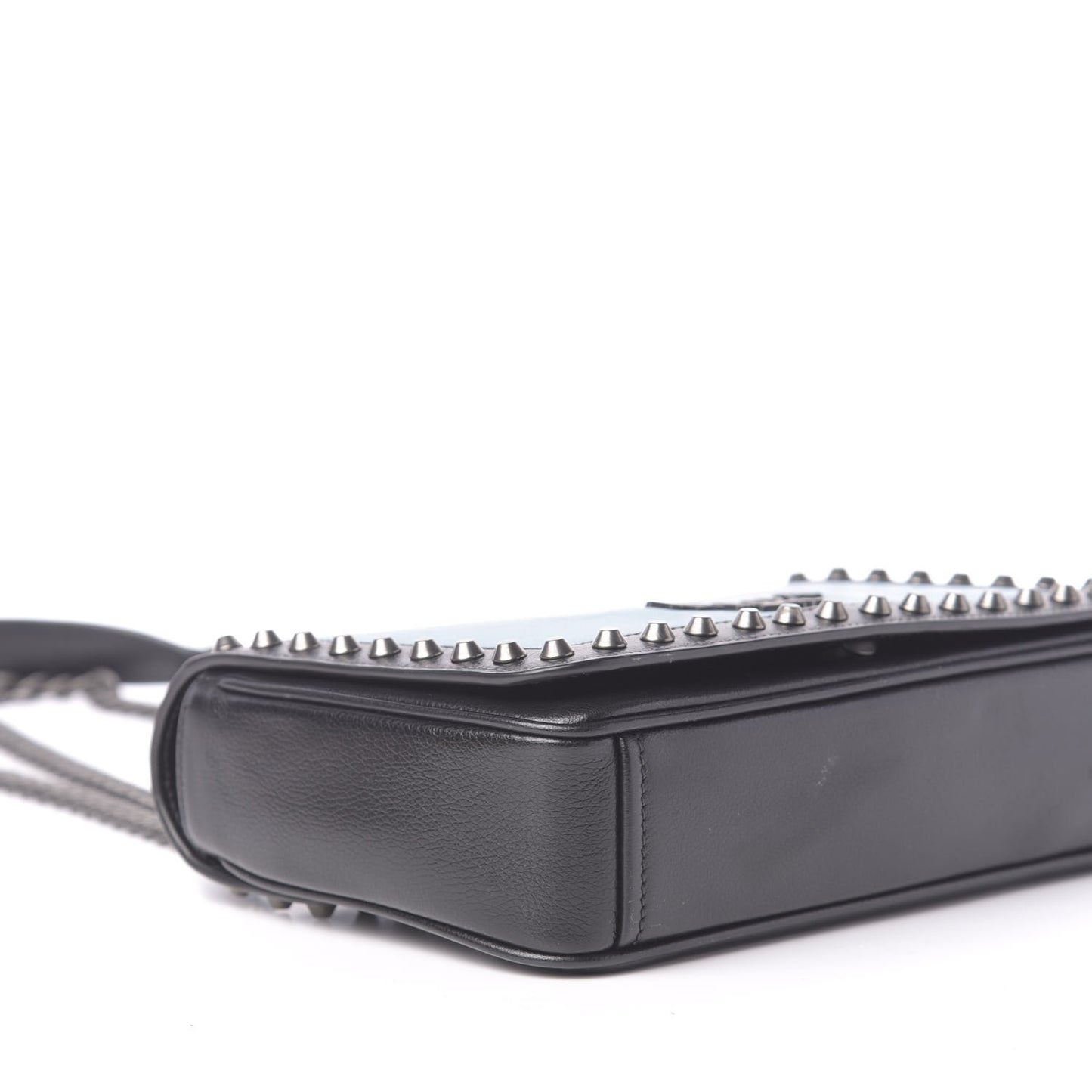 Glace Calfskin Studded Crossbody Turchese Black