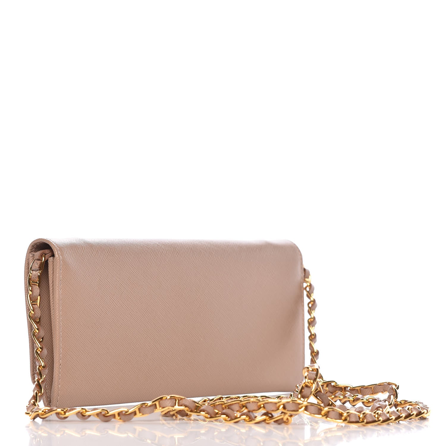 Prada Saffiano Metal Oro Chain Wallet Cammeo 3 of 8