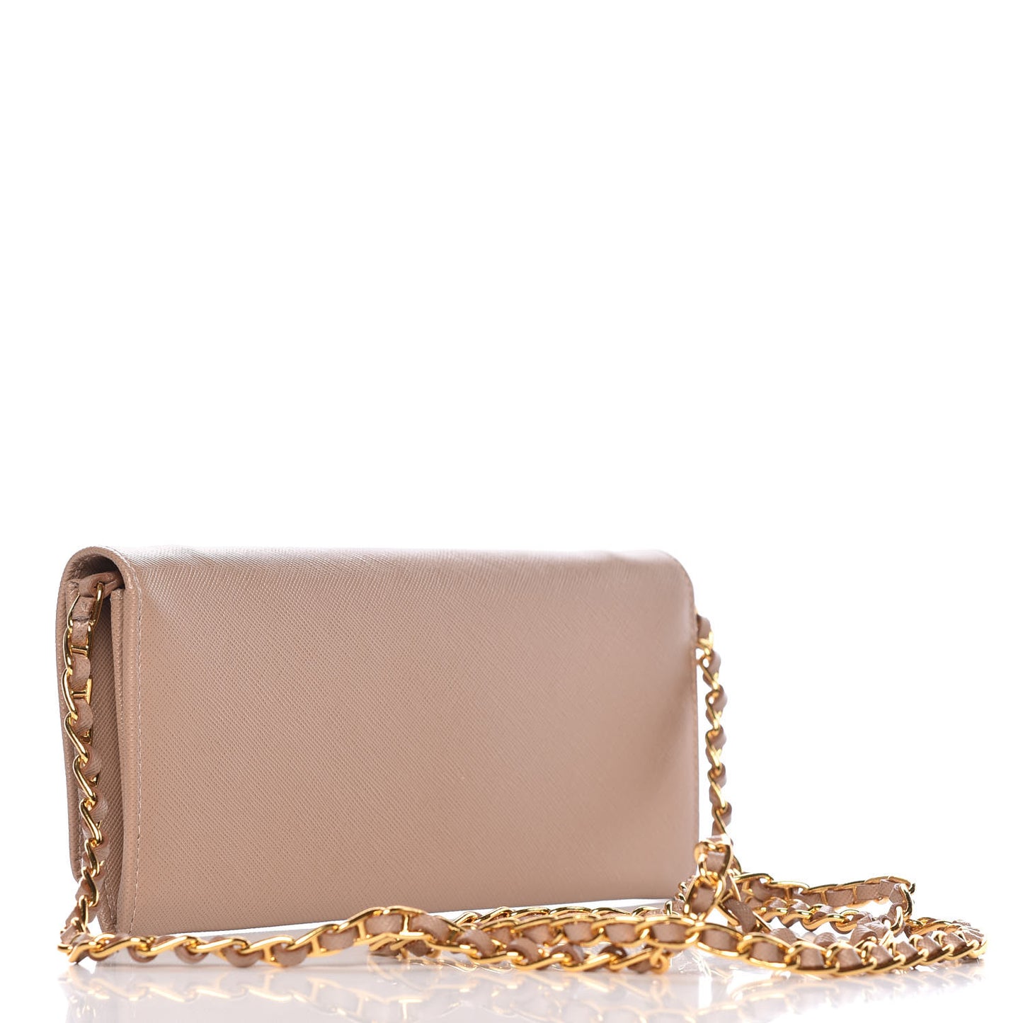Saffiano Metal Oro Chain Wallet Cammeo