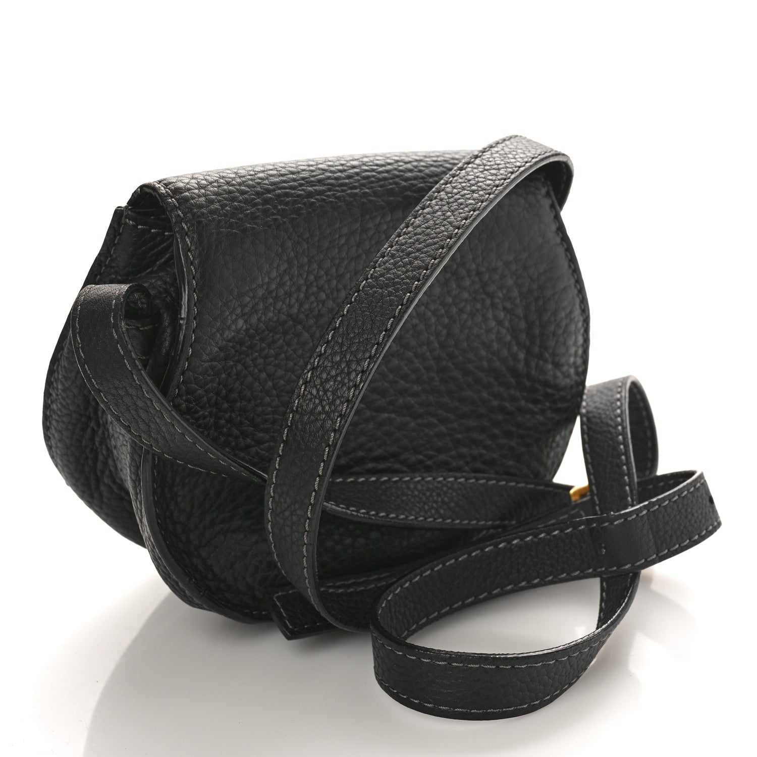 Chloe Grained Calfskin Small Marcie Saddle Bag Black 3 of 9