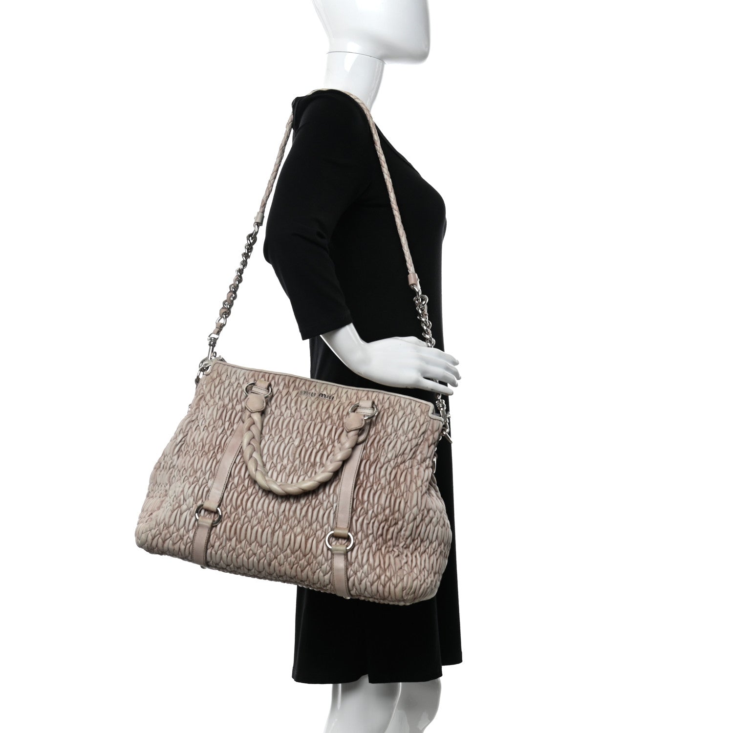 Miu Miu Nappa Matelasse Lux Tote Fragola 2 of 15
