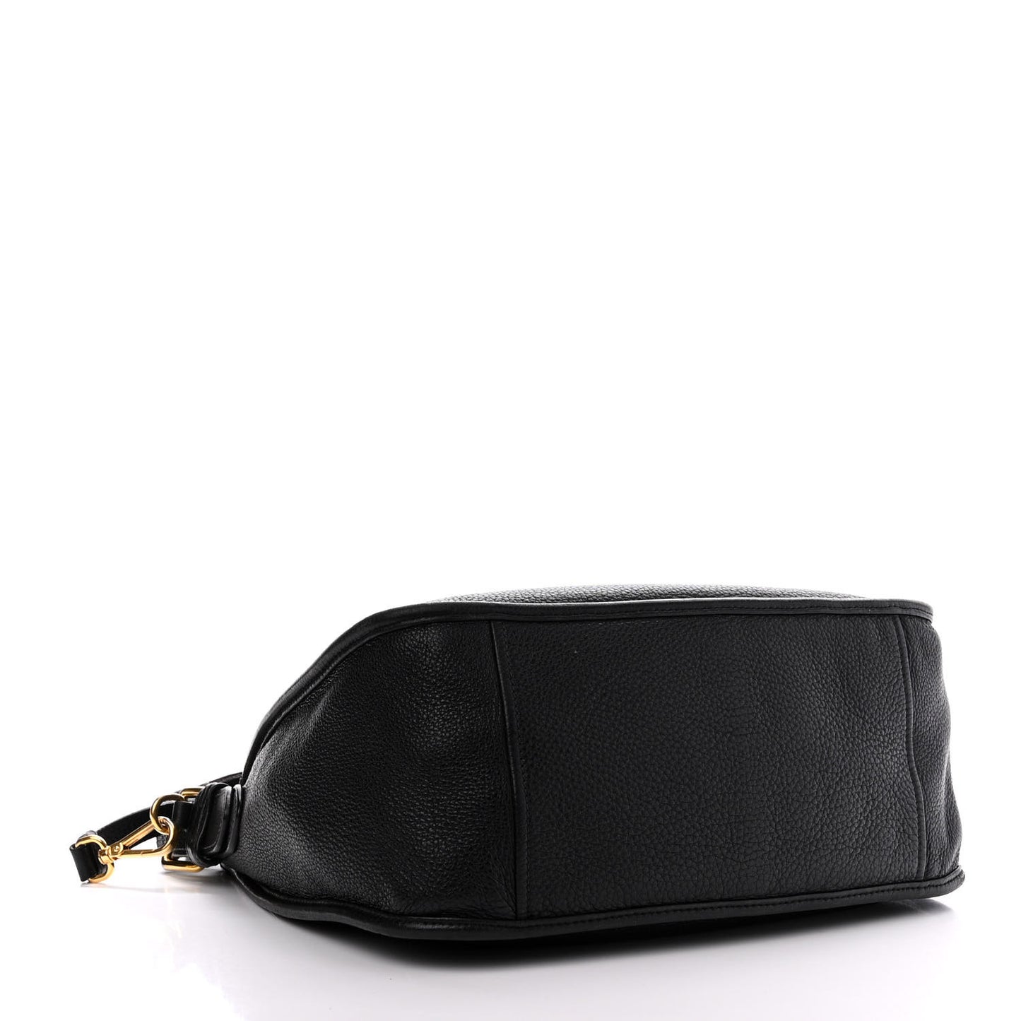 Vitello Daino Zippered Messenger Hobo Black
