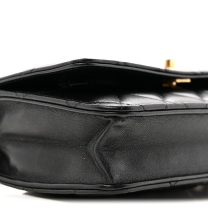 Chanel Lambskin Quilted CC Pearl Crush Wallet on Chain WOC Black 10 of 12