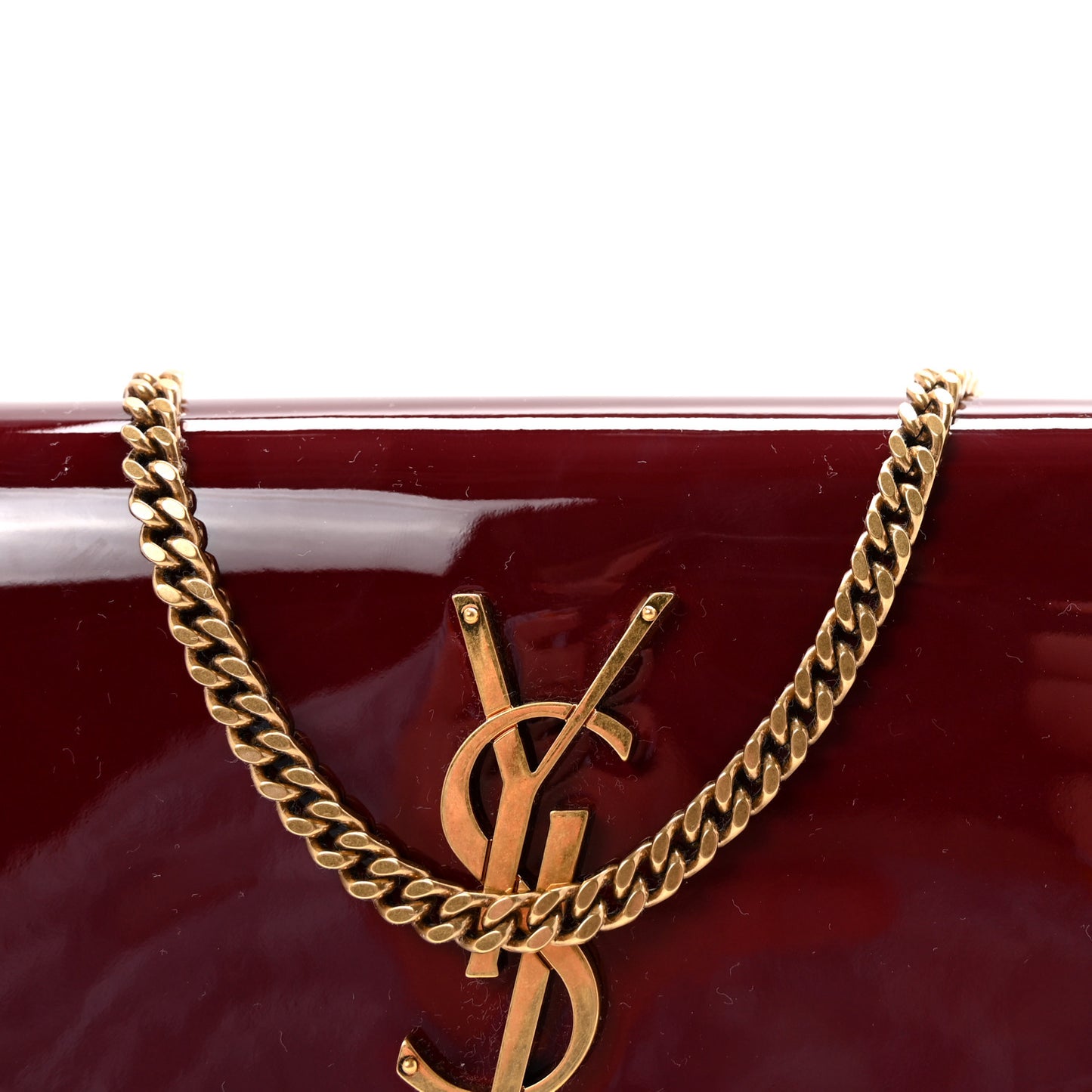 Patent Uptown Chain Wallet Red Grenat
