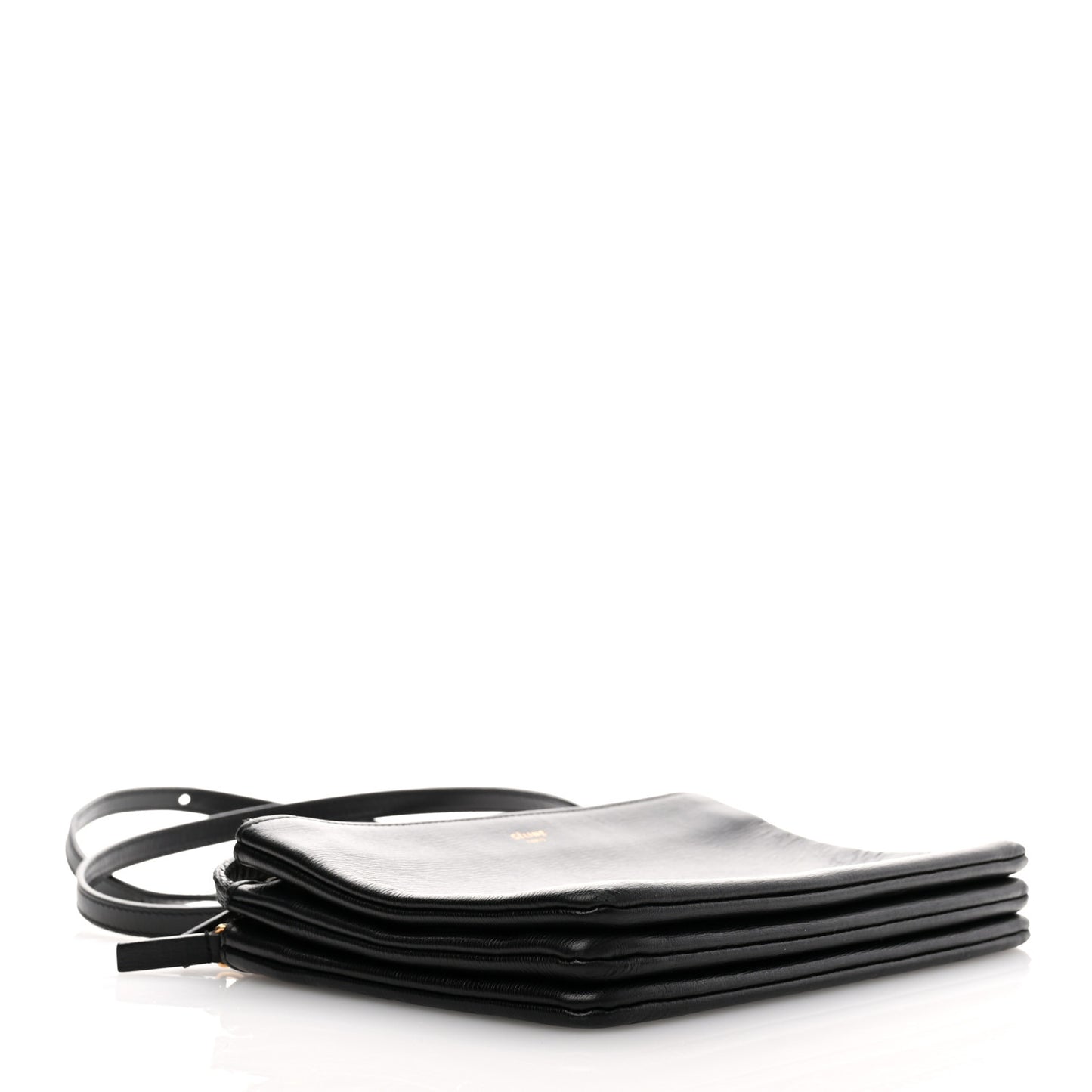 Liege Calfskin Small Trio Crossbody Bag Black