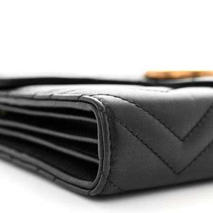 Gucci Calfskin Matelasse GG Marmont Chain Wallet Black 10 of 12
